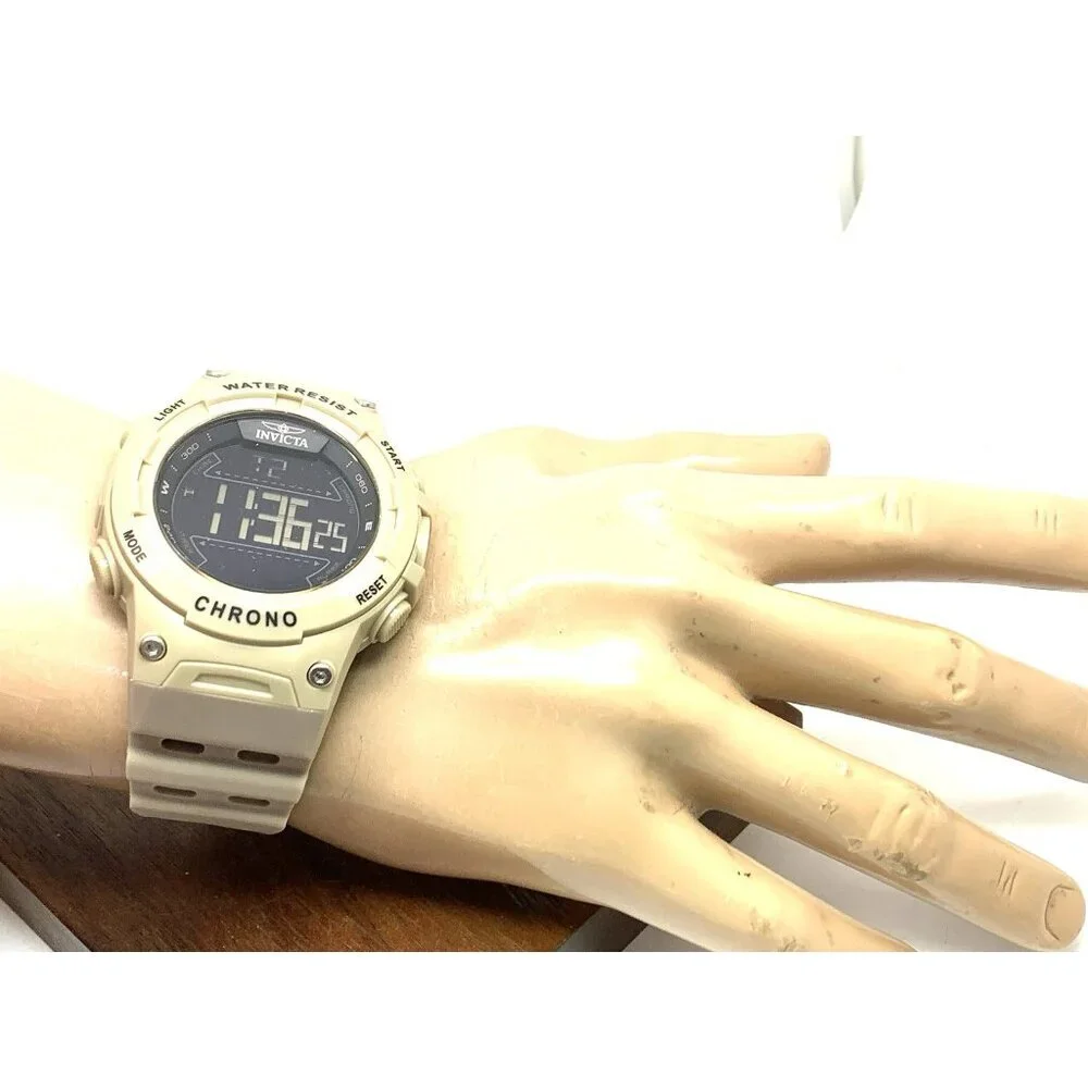 Invicta Racing Men's Watch 47526 Quartz Digital Light Brown Resin Strap 52mm